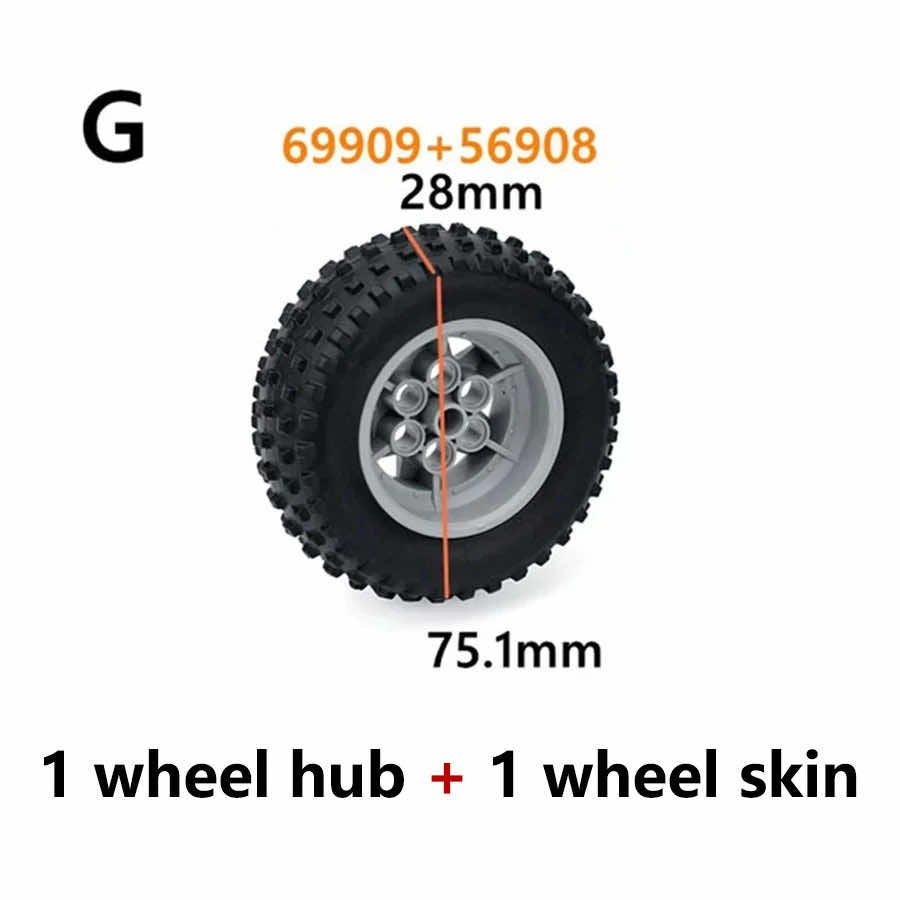 Tire Wheel Car Motorcycle Technic Parts for Lego Building Blocks Model Sets DIY - - The Drift Art Co.