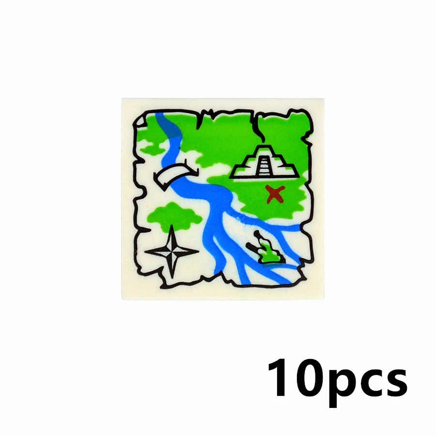 Treasure Navigation Map 10pcs 3068 2x2 For Lego Building Block Brick Sets DIY - - The Drift Art Co.