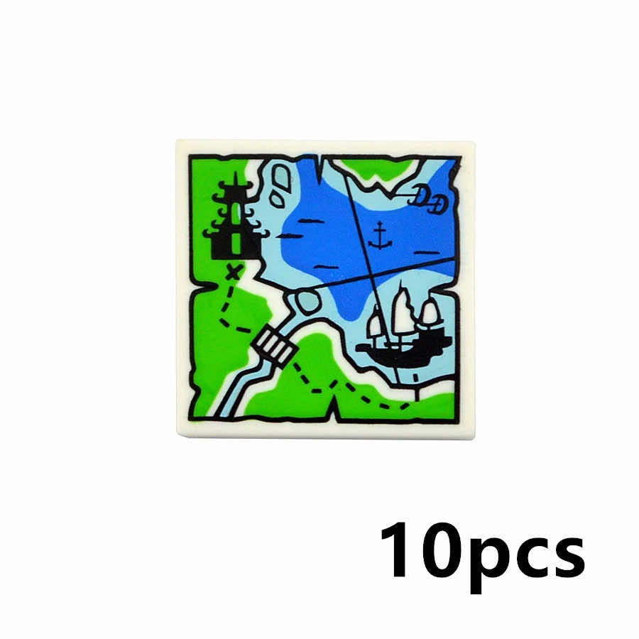 Treasure Navigation Map 10pcs 3068 2x2 For Lego Building Block Brick Sets DIY - - The Drift Art Co.
