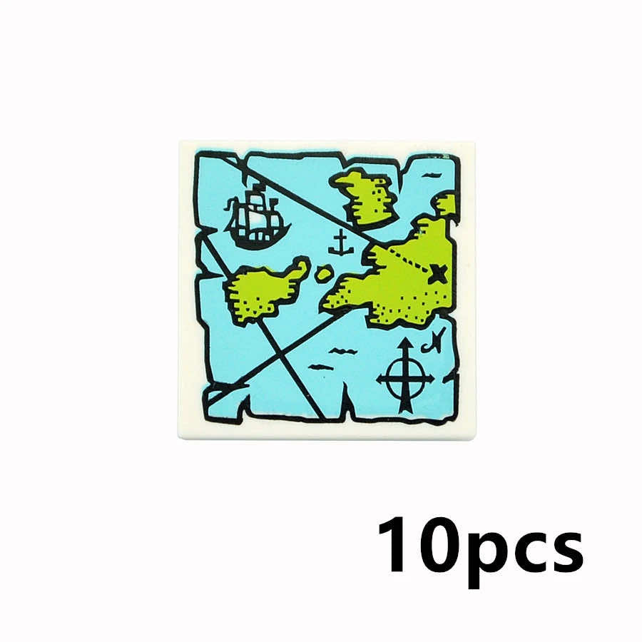 Treasure Navigation Map 10pcs 3068 2x2 For Lego Building Block Brick Sets DIY - - The Drift Art Co.