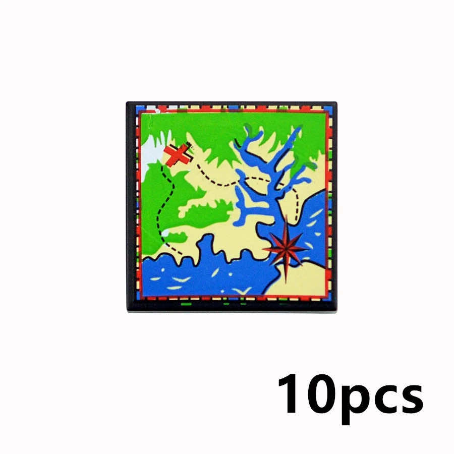 Treasure Navigation Map 10pcs 3068 2x2 For Lego Building Block Brick Sets DIY - - The Drift Art Co.