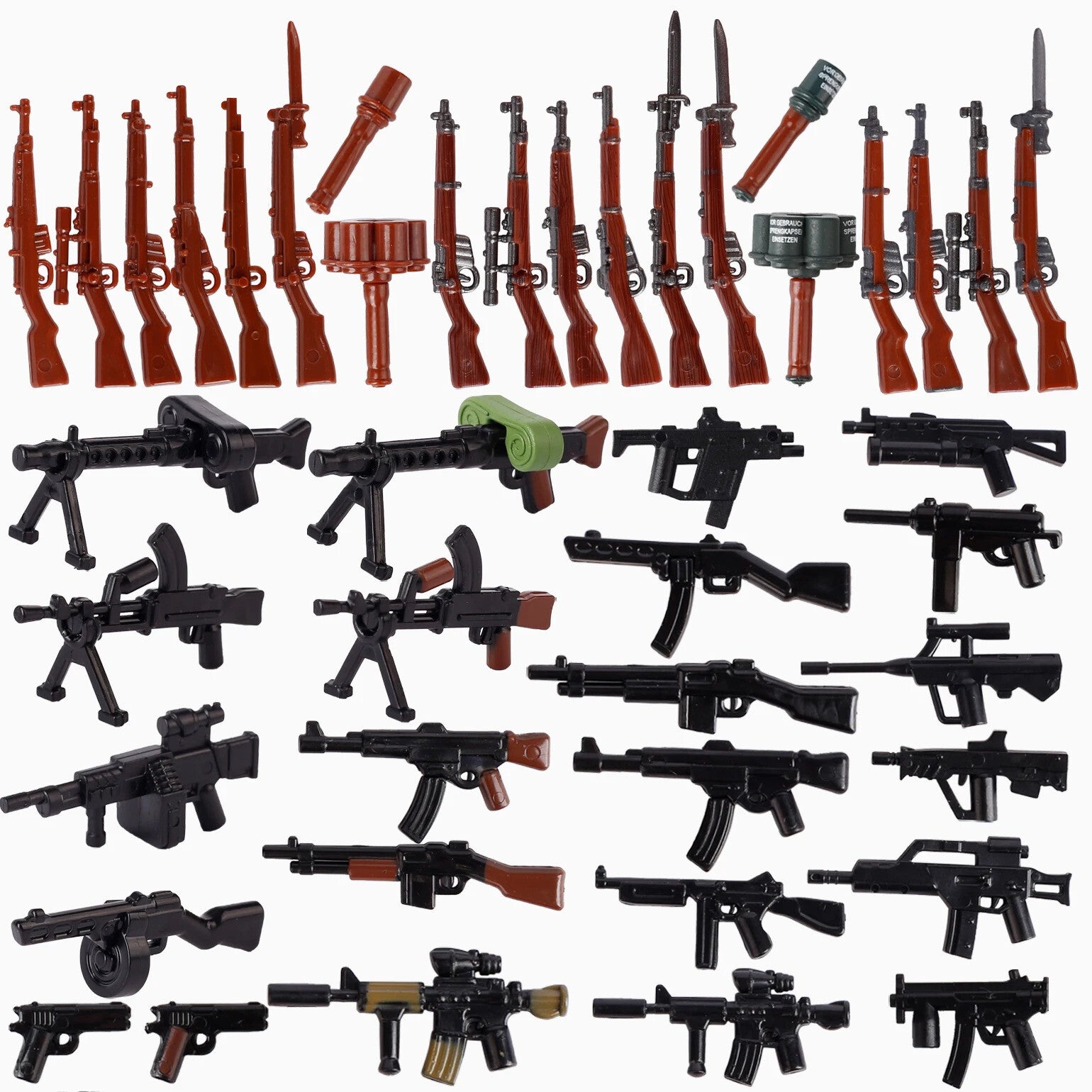 Military Soldier MOC WW2 Gun Arms 98K PPSH For LEGO Building Blocks Brick Toy