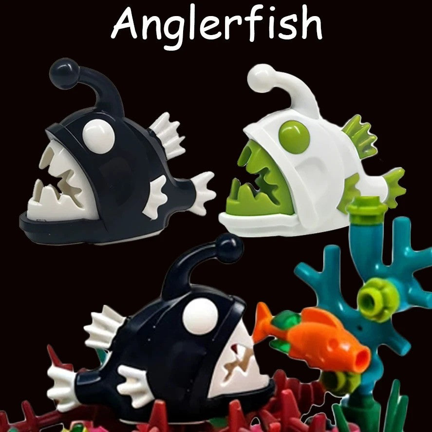 MOC Animal Monkey Ape Anglerfish Dragon Fish for LEGO Sets Building Block Set