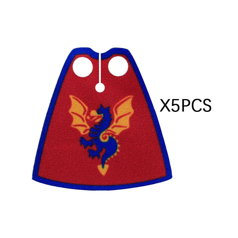 Medieval Military Officer Cape Lion Knights Fur Cloak For LEGO Building Blocks Brick Toy