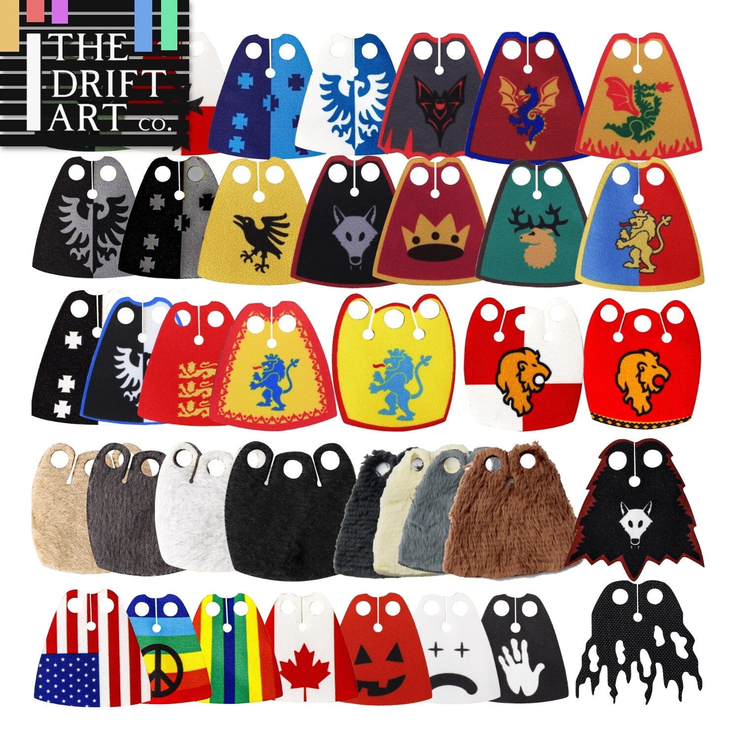 Medieval Military Officer Cape Lion Knights Fur Cloak For LEGO Building Blocks Brick Toy