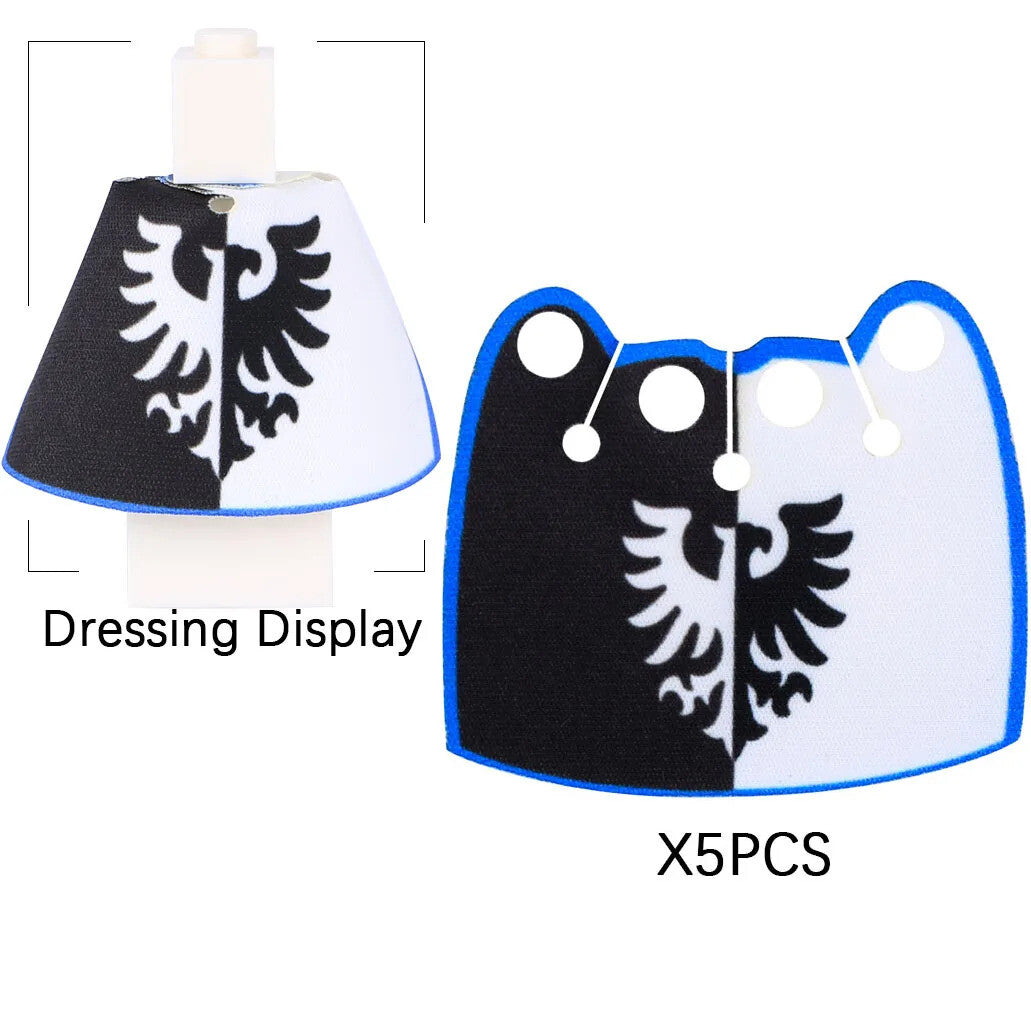 Medieval Military Officer Cape Lion Knights Fur Cloak For LEGO Building Blocks Brick Toy