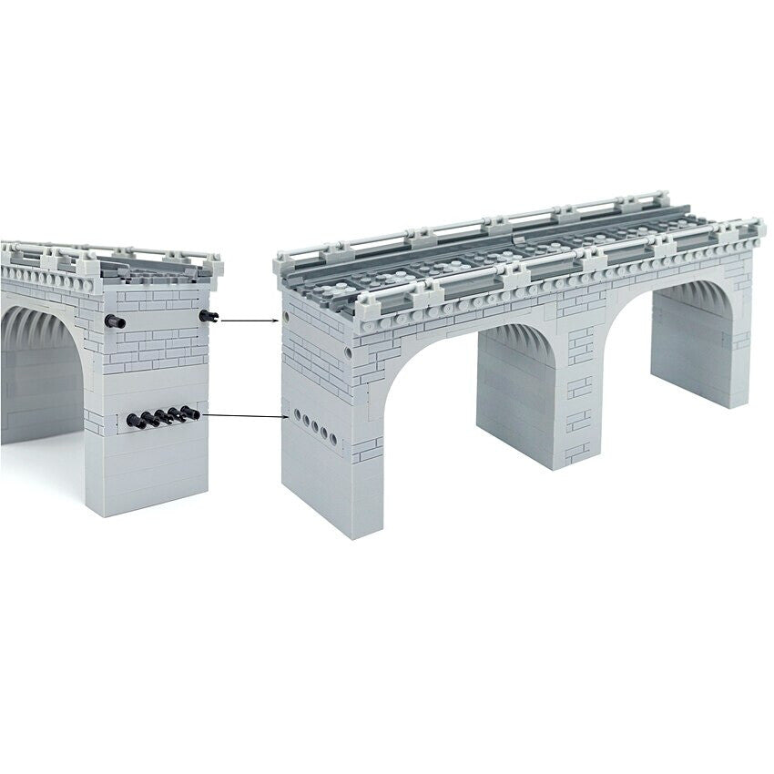 City Train Track Viaduct Railway MOC for Lego Kit Building Blocks Brick Sets DIY