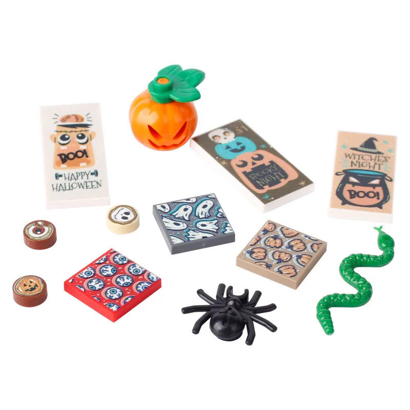 MOC Ghost Head Halloween Green Evil Spirits Pumpkin For LEGO Building Blocks Set
