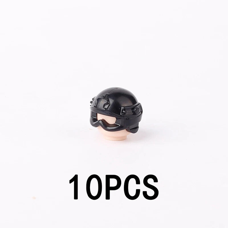 10pcs Military Soldier Trooper Helmet Hat Mask For LEGO Building Block Brick Toy