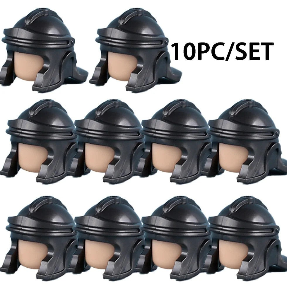 MOC Medieval Viking Helmet Cowboy Hat Elf Hair for LEGO Building Block Set