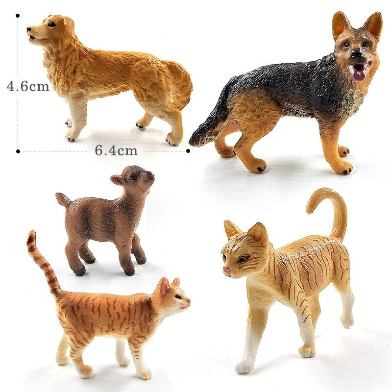 1pc Pig Cat Dog Rabbit Goat Sheep Duck Animal Miniature Art Toy Figure Doll