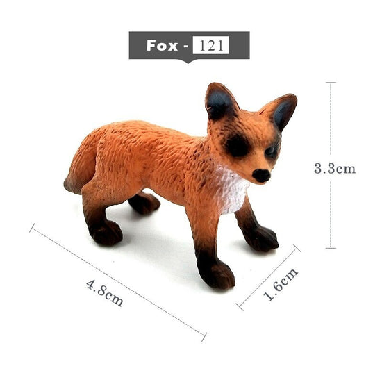 1pc Simulation Mini Fox Pig Porket Farm Animal Miniature Art Toy Figure Doll