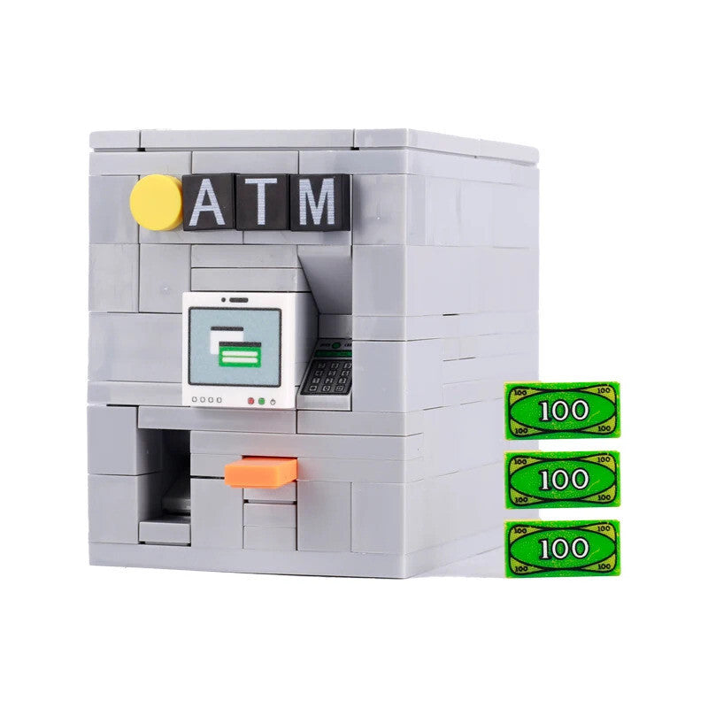 MOC City ATM Vending Machine Gold Bar Money For Lego Building Block Brick Sets