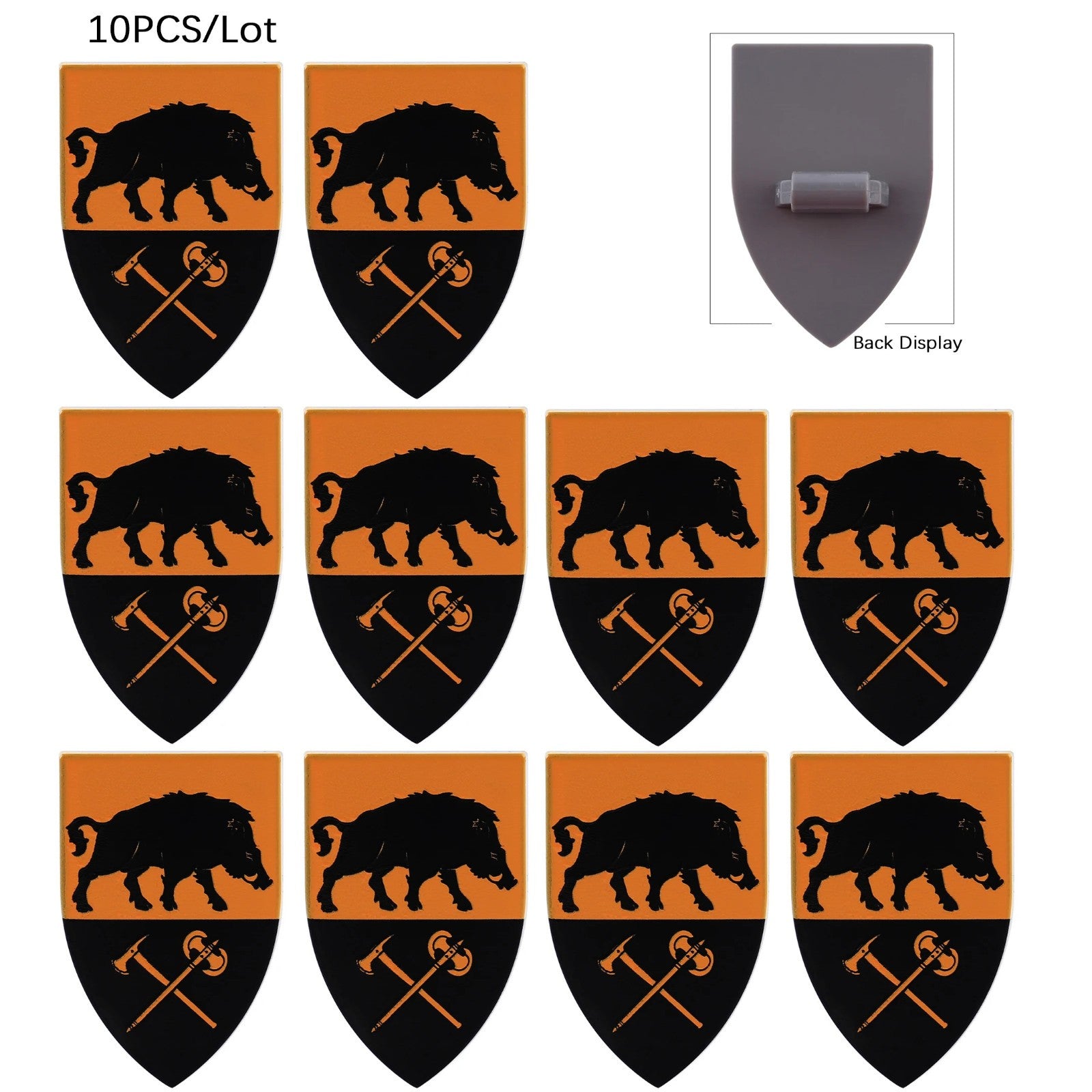 Medieval Military Knights Wolf Shield Armor For LEGO Building Blocks Brick Toy