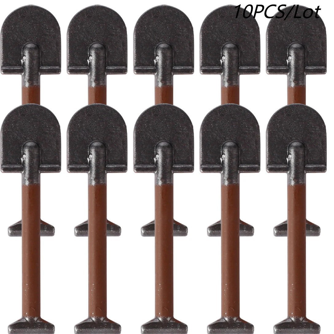 Military SWAT Weapon Shovel Arms Farm Tools Soldier Army Building Blocks Toy DIY