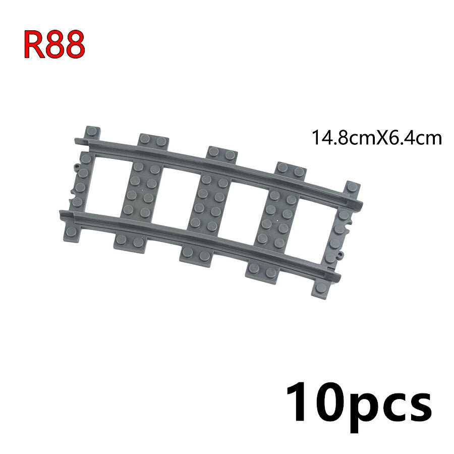 Train Rail Curve Fork Tracks R56 R72 R88 for Lego Kit Train Building Blocks Set