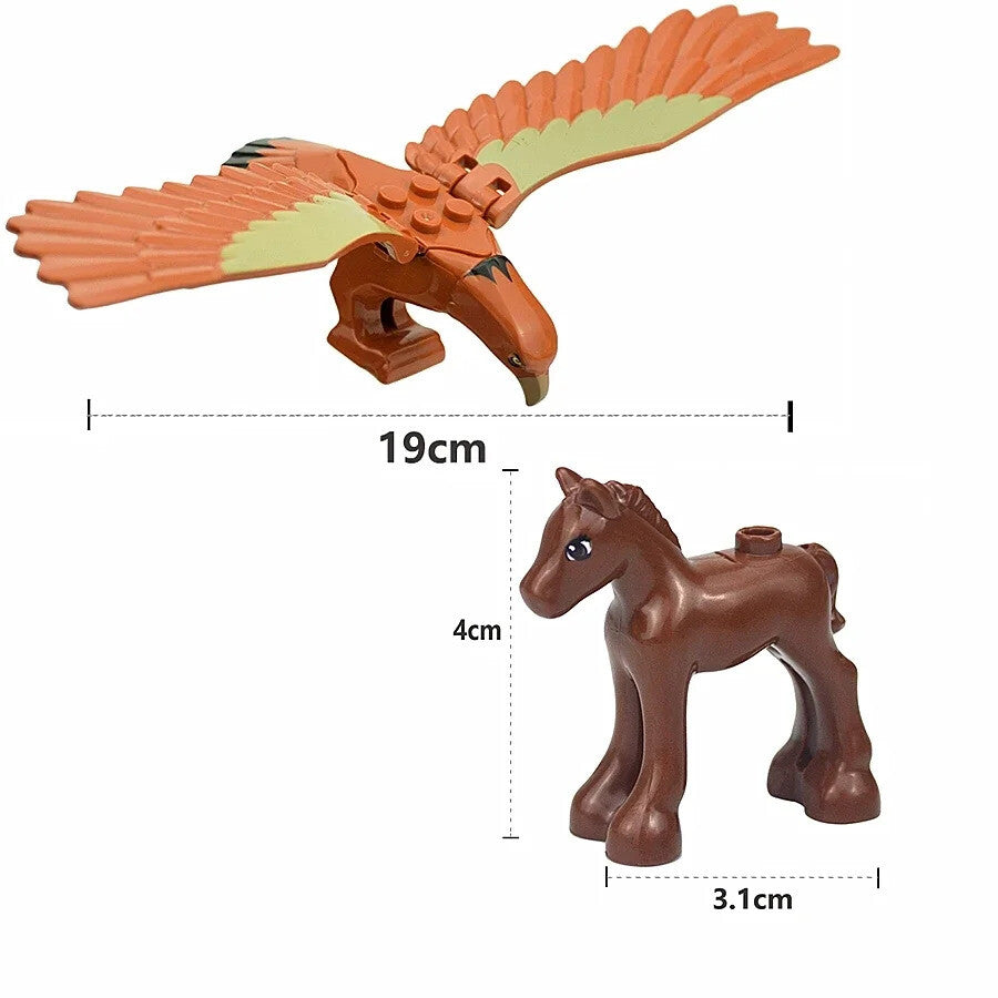 City Animals Cute Dog Sheep Chicken goat pig Cow for LEGO Building Blocks Sets
