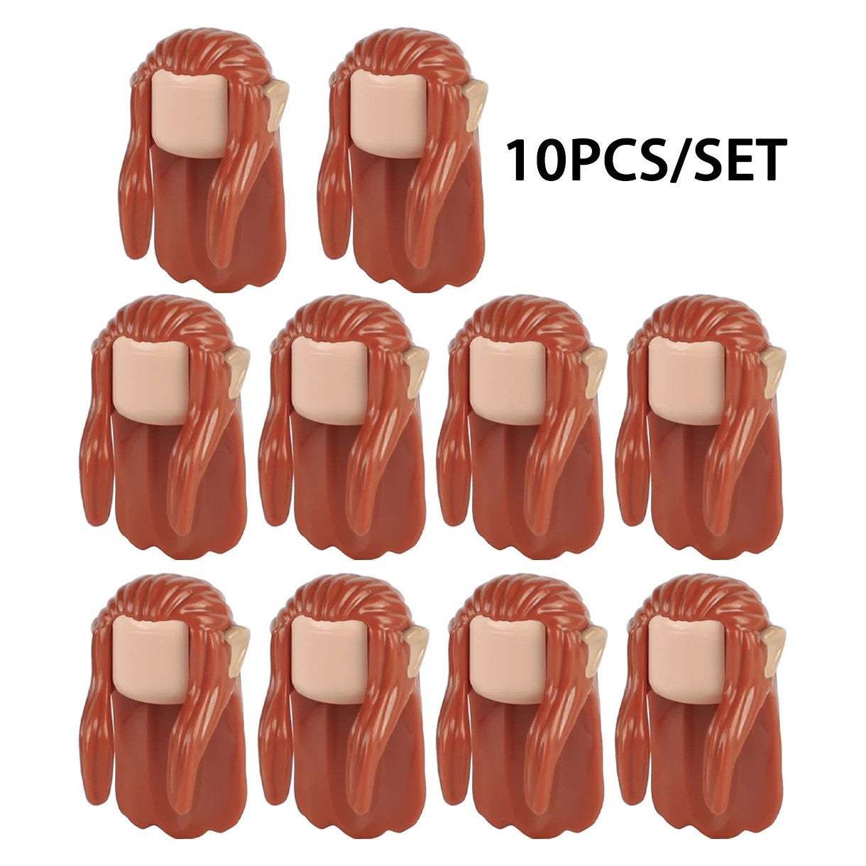 MOC Medieval Viking Helmet Cowboy Hat Elf Hair for LEGO Building Block Set