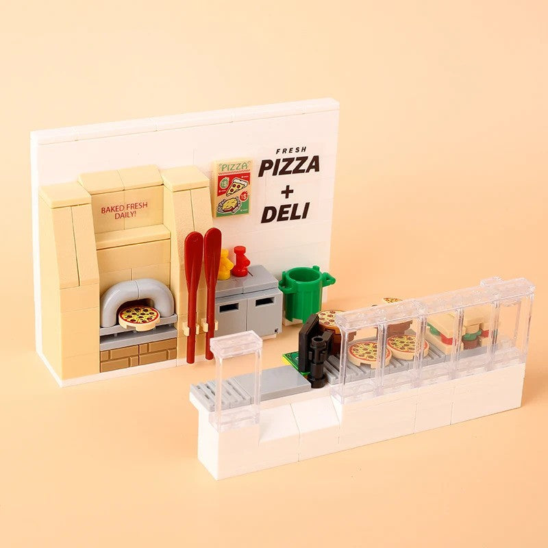 MOC City Food Stall Call Box Street Trolley for Lego Sets Building Blocks Set