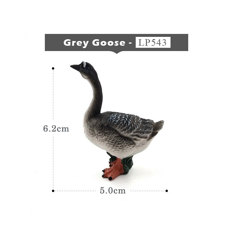 1pc Simulation Chicken Duck Goose Figurine Animal Miniature Art Toy Figure Doll