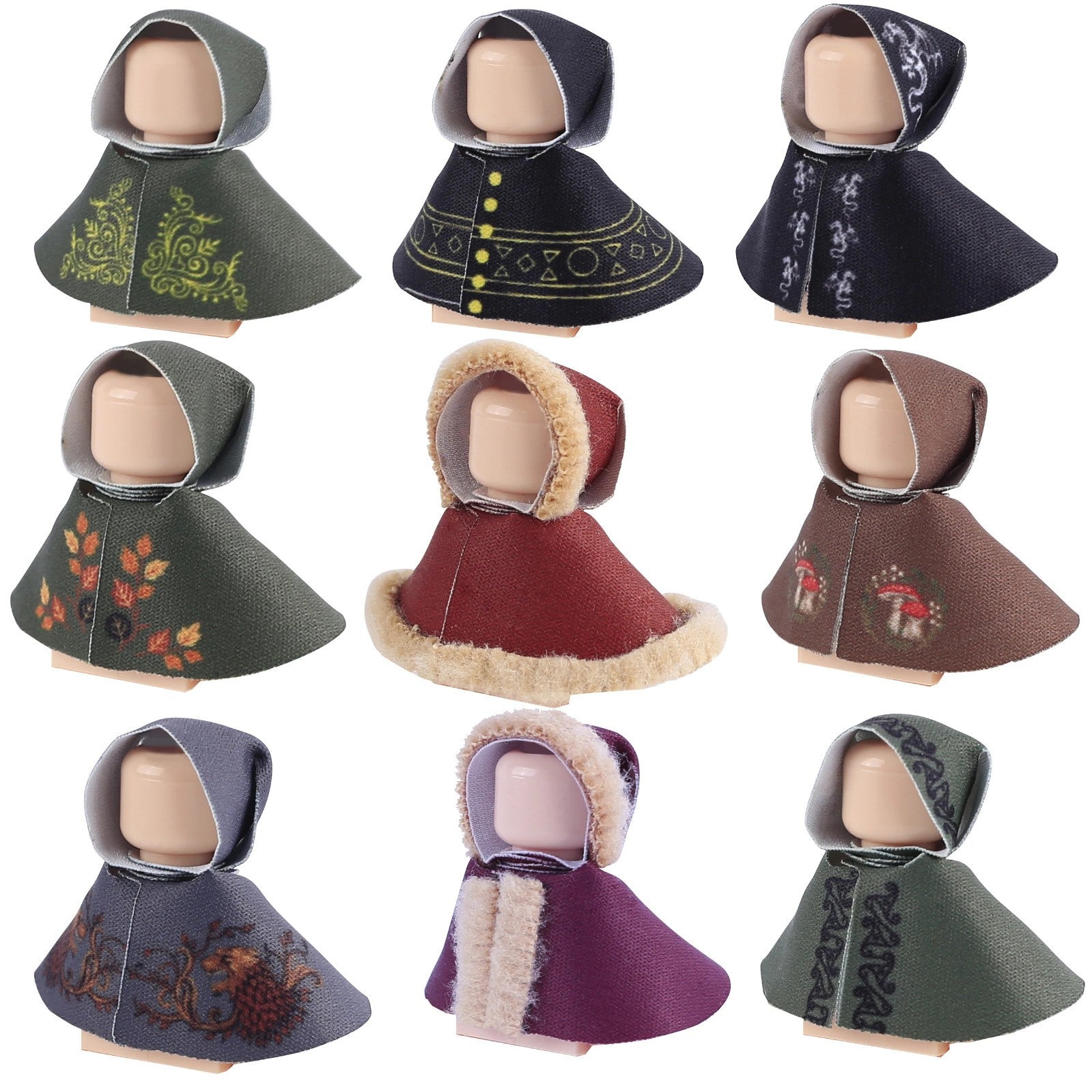 MOC Medieval Cloak Cape Lady Manteau Mantle For LEGO Building Blocks Brick Toy