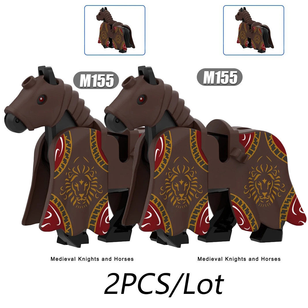 City Animals Medeival Military Knights Horse Warhorse Eagle for LEGO Building Blocks Sets
