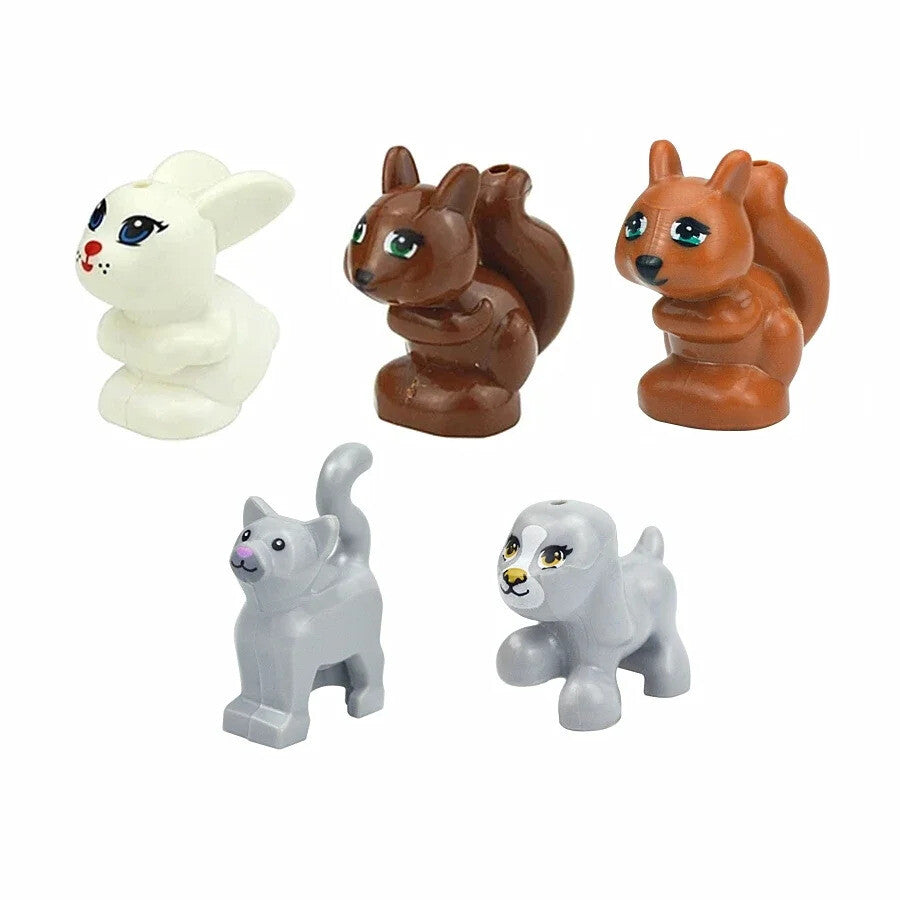 City Animals Cute Dog Sheep Chicken goat pig Cow for LEGO Building Blocks Sets