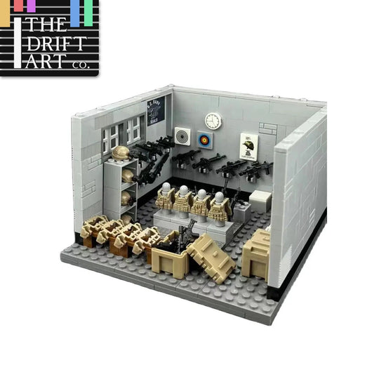 294pcs WW2 Military Weapon Warehouse Training Model Base Building Blocks Toy DIY