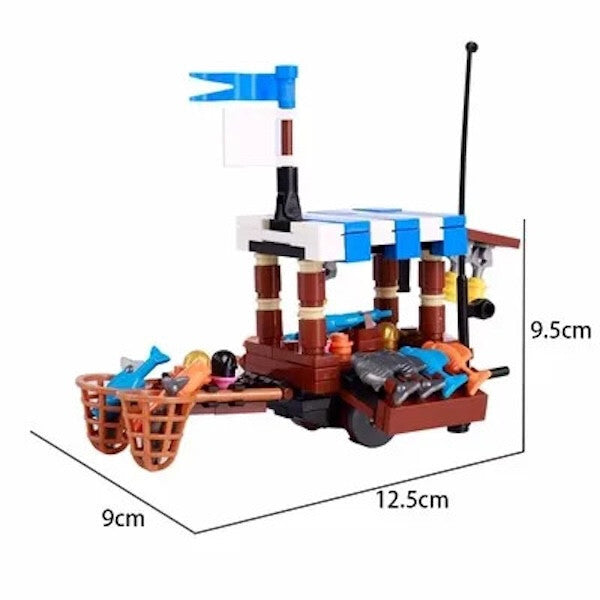 MOC Notice Board Bonfire Stove Medieval Town Street For LEGO Building Blocks Set