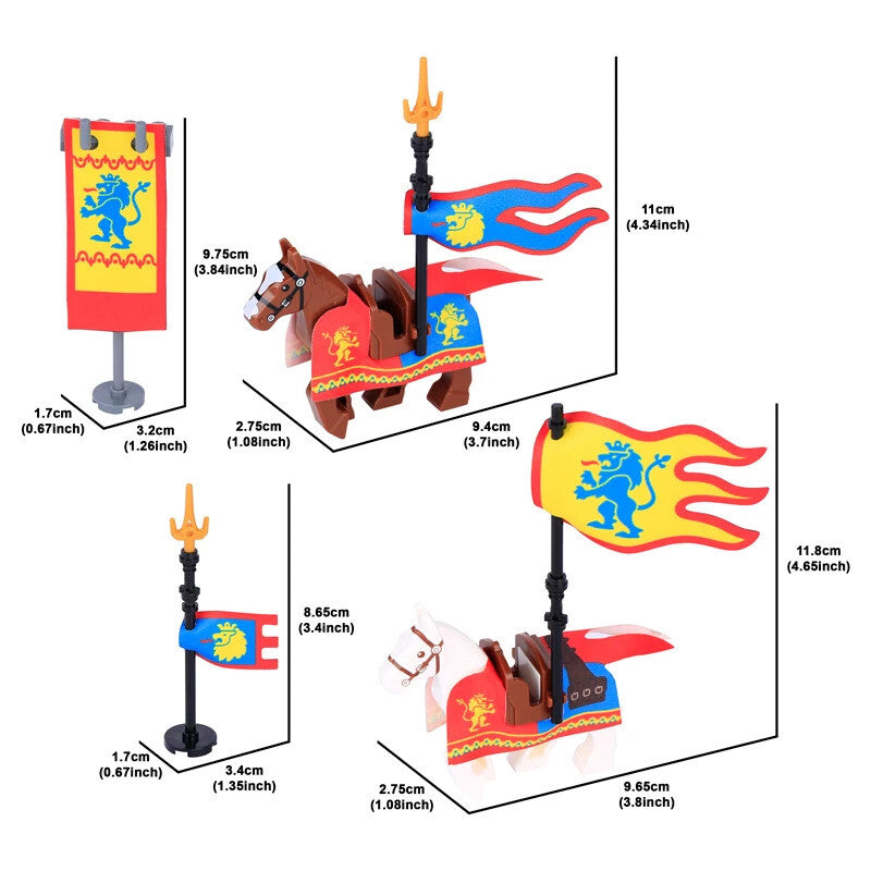 Medieval Military Officer Cape Lion Knights Fur Cloak For LEGO Building Blocks Brick Toy