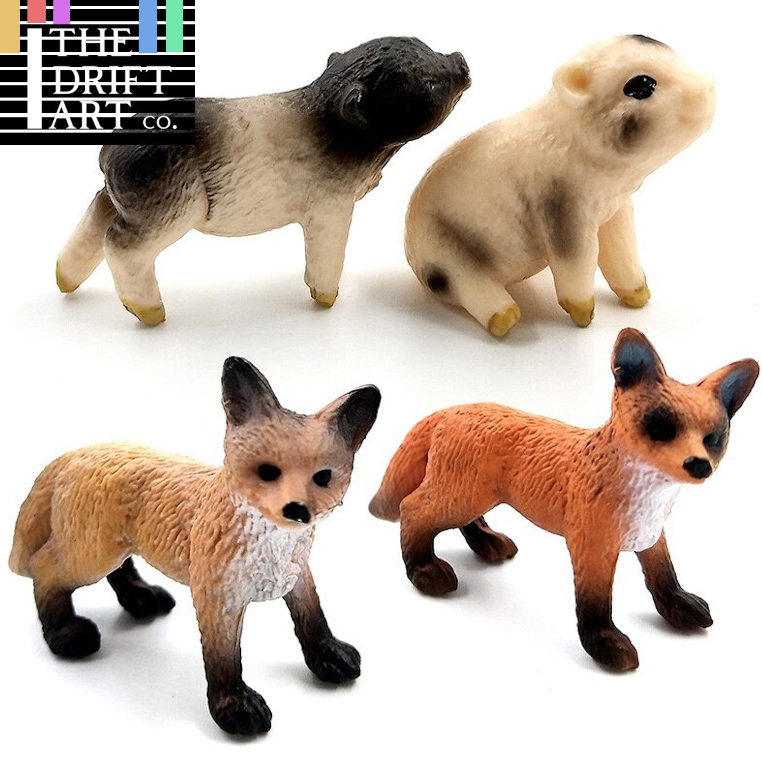 1pc Simulation Mini Fox Pig Porket Farm Animal Miniature Art Toy Figure Doll