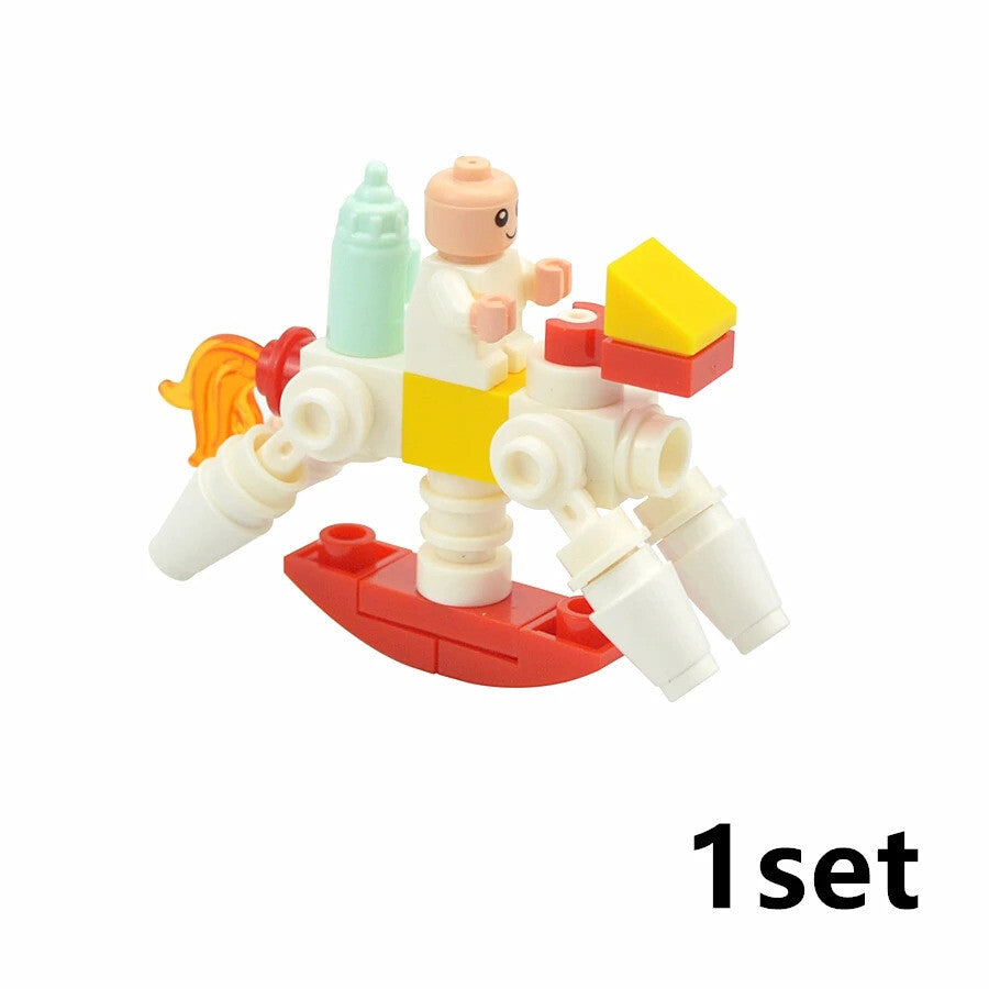 City Baby Stroller Furniture Baby Carriage for Lego Building Blocks Sets DIY