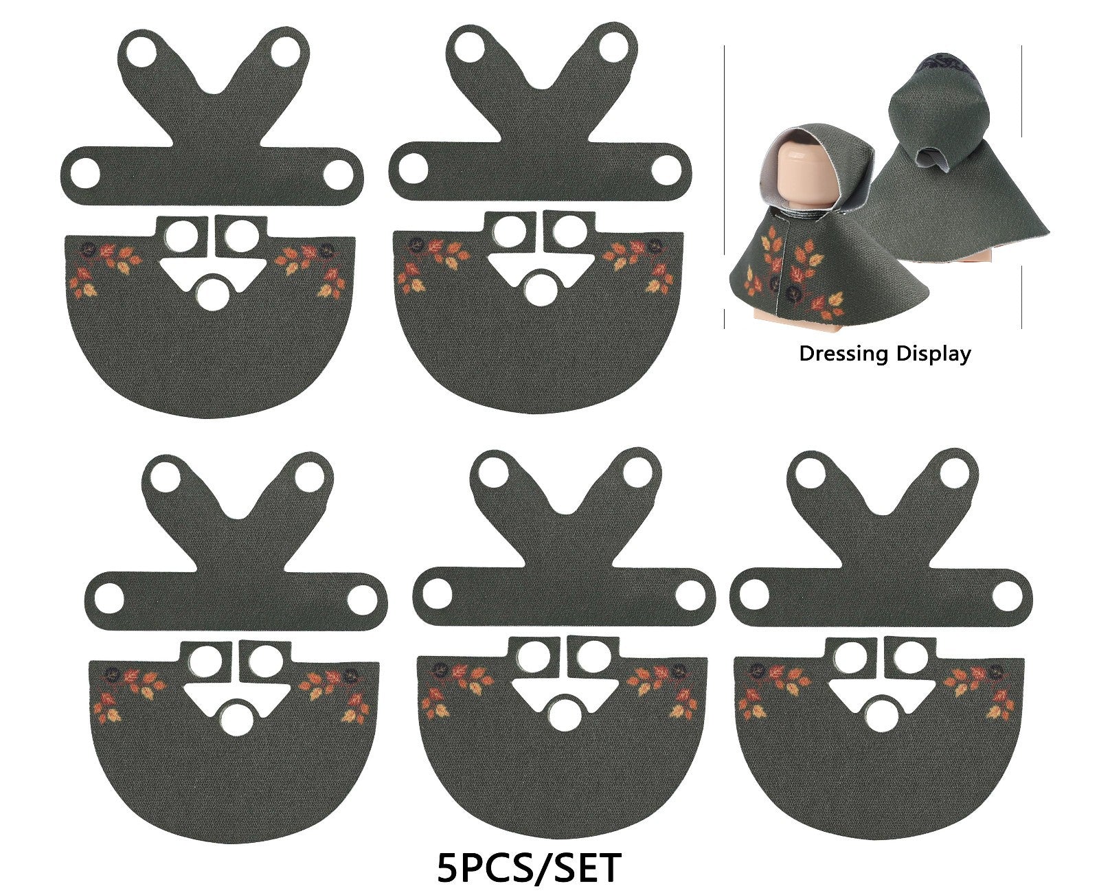 MOC Medieval Cloak Cape Lady Manteau Mantle For LEGO Building Blocks Brick Toy