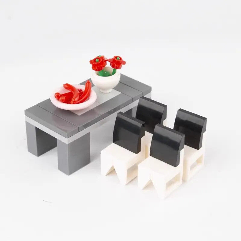 MOC City House Furniture Piano TV Sofa Parts for Lego Sets Building Blocks Set