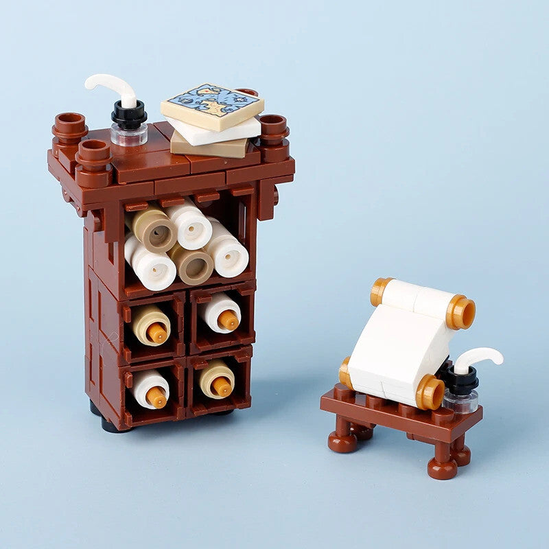 MOC Notice Board Bonfire Stove Medieval Town Street For LEGO Building Blocks Set