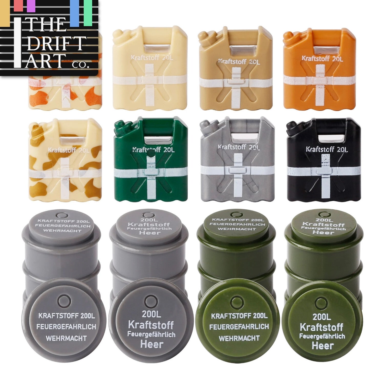 WW2 Military Oil Drum Fuel Wars Soldier Tank For LEGO Building Blocks Toy Set