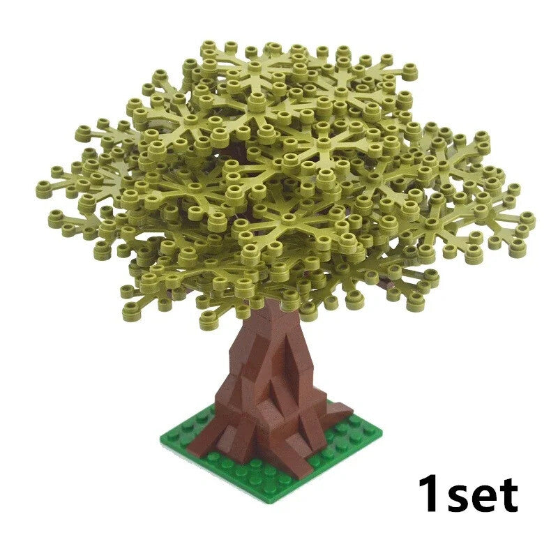 City Tree Green Bush Garden MOC Flower Grass for Lego Building Blocks Sets DIY