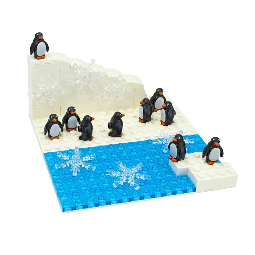 Penguin Glacier Icy Snow world City Animals Zoo for LEGO Building Blocks Set DIY