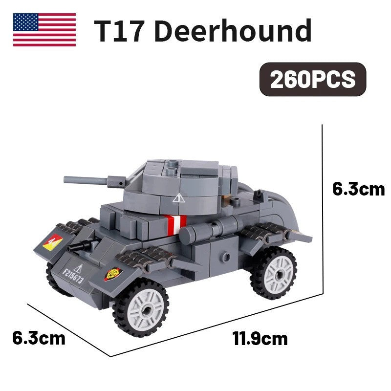 WW2 Military Tank Army Soldier Vehicle Car For LEGO Building Blocks Brick Toy