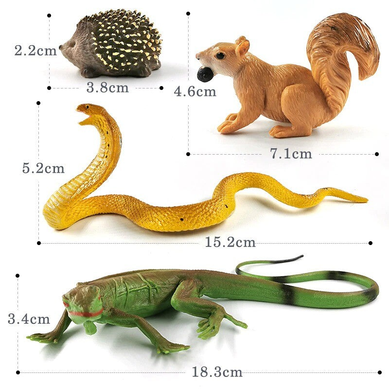 1pc Lizard Centipede Snake Squirrel Jungle Animal Miniature Art Toy Figure Doll