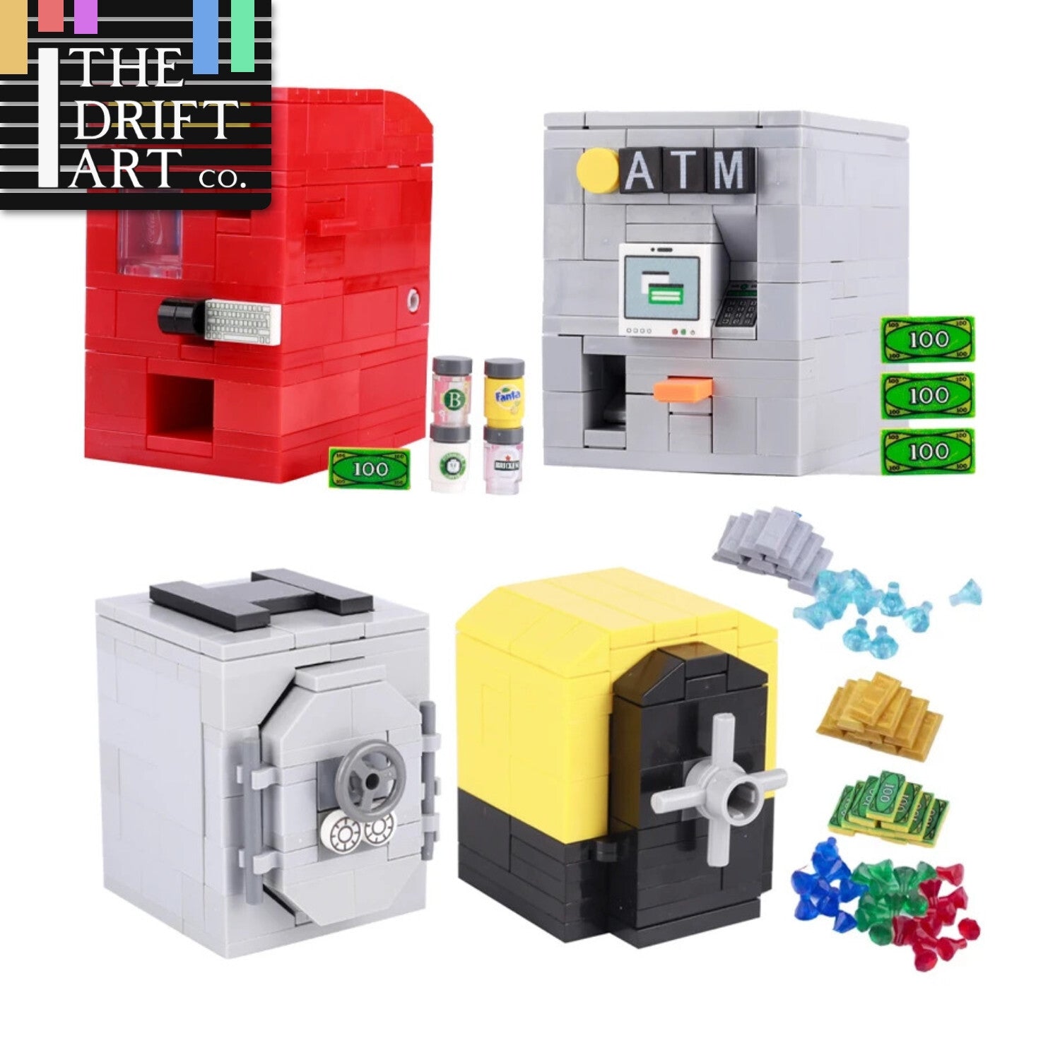 MOC City ATM Vending Machine Gold Bar Money For Lego Building Block Brick Sets