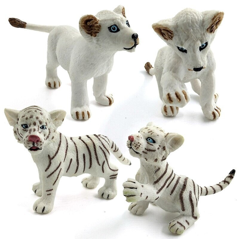 1pc Simulation mini Lion Tiger Lynx Animal Miniature Art Toy Figure Doll