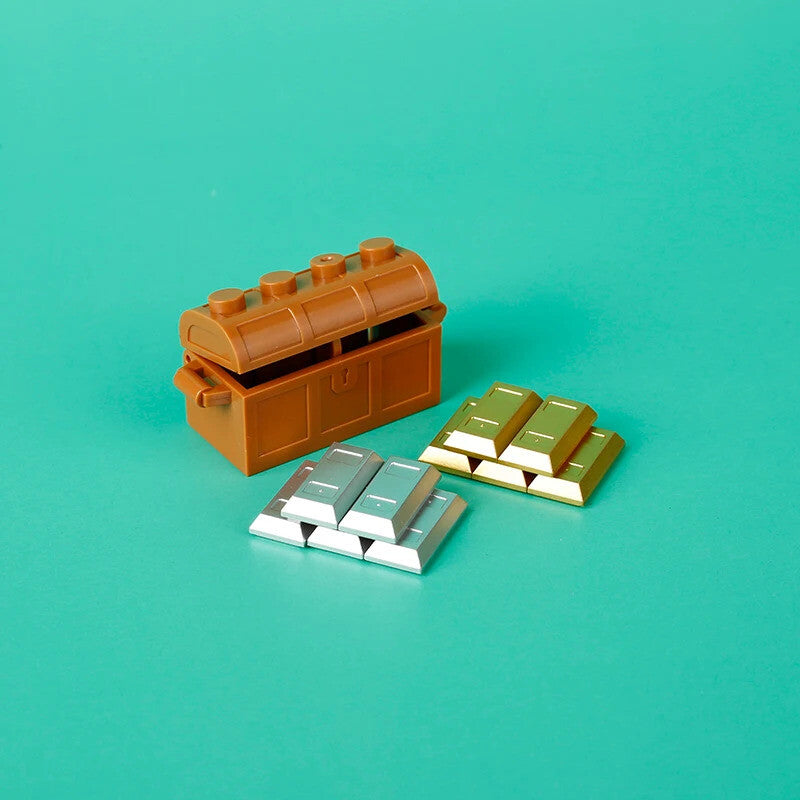 Treasure Pirate Map MOC Jewels Gold Ore Silver For Lego Building Block Brick Set