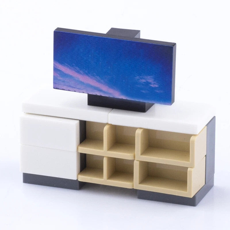 MOC City House Furniture Piano TV Sofa Parts for Lego Sets Building Blocks Set
