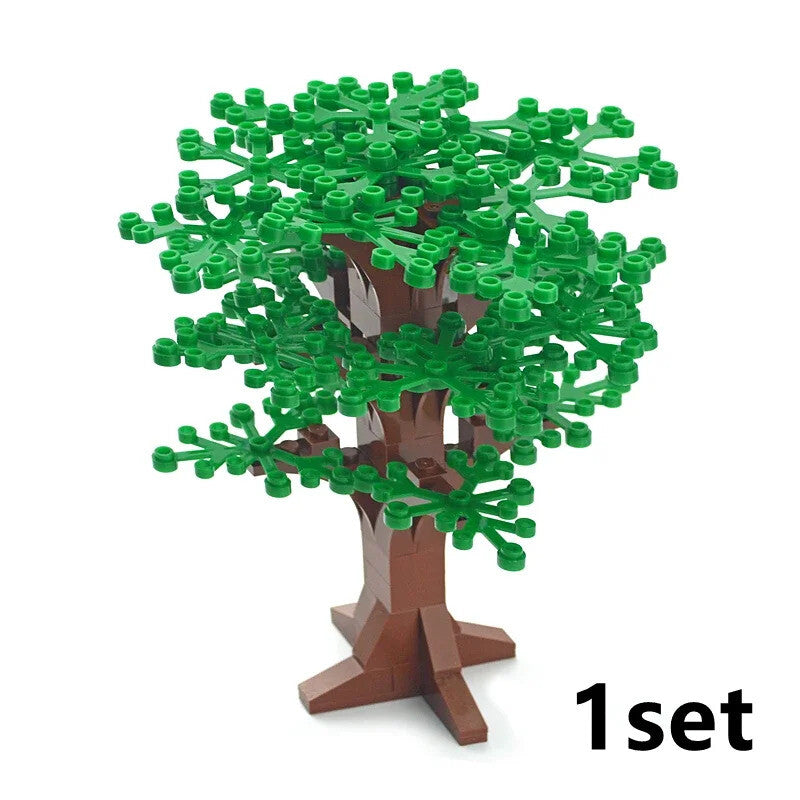 City Tree Green Bush Garden MOC Flower Grass for Lego Building Blocks Sets DIY