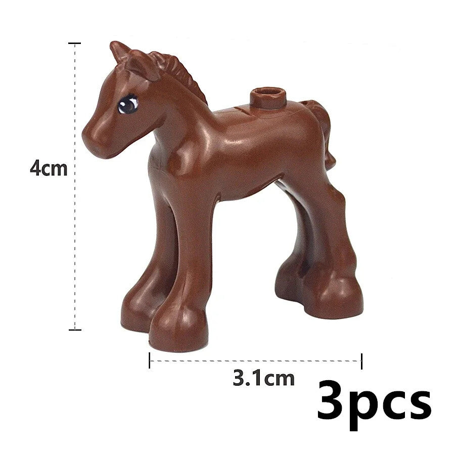 City Animals Cute Dog Sheep Chicken goat pig Cow for LEGO Building Blocks Sets