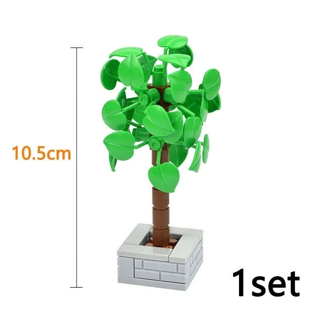 City Tree Green Bush Garden MOC Flower Grass for Lego Building Blocks Sets DIY