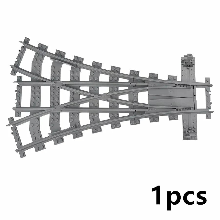 Train Rail Curve Fork Tracks R56 R72 R88 for Lego Kit Train Building Blocks Set