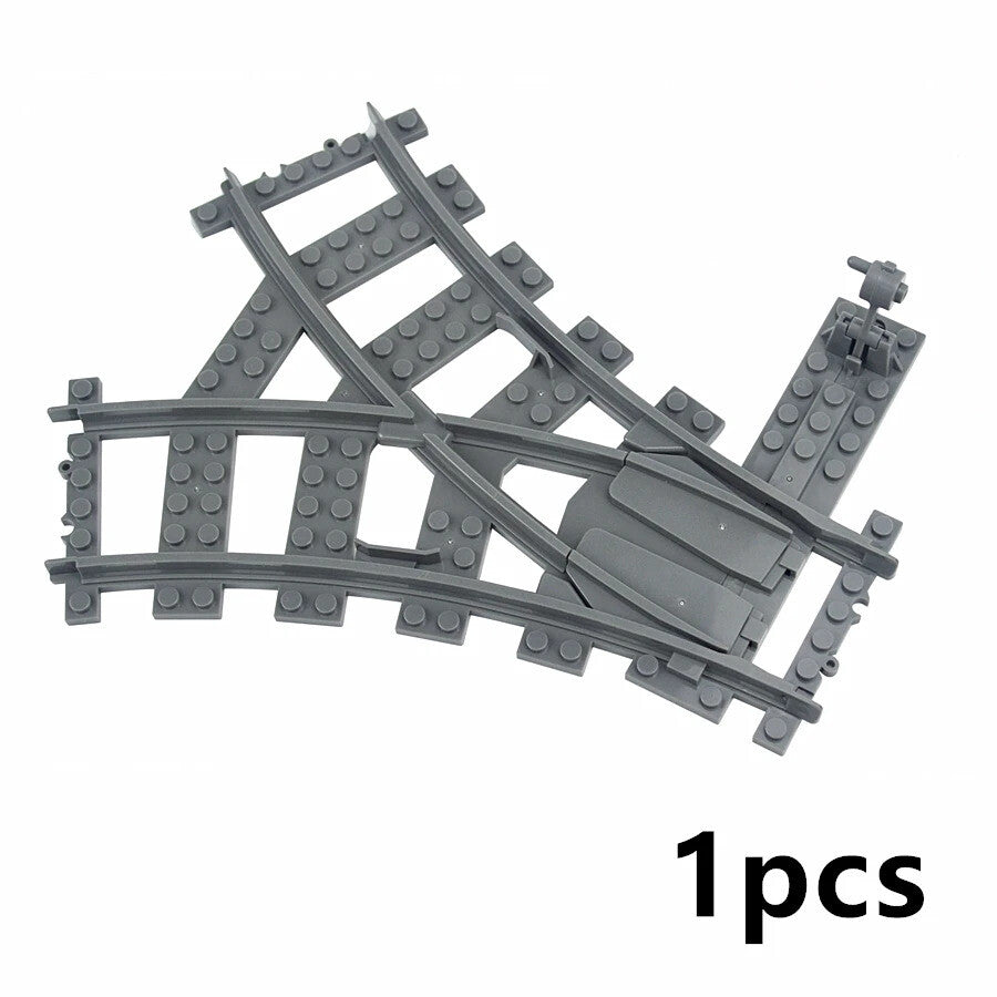 Train Rail Curve Fork Tracks R56 R72 R88 for Lego Kit Train Building Blocks Set