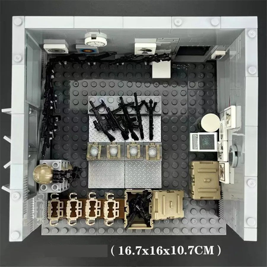 294pcs WW2 Military Weapon Warehouse Training Model Base Building Blocks Toy DIY